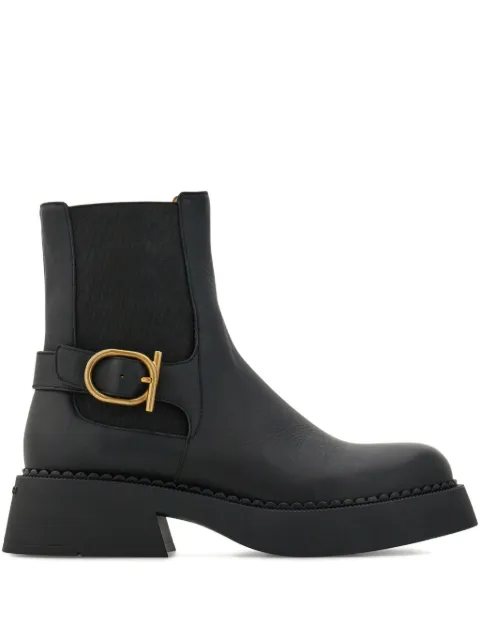 Ferragamo Gancini-embellished ankle boots