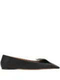 Ferragamo Bow leather ballerina shoes - Black