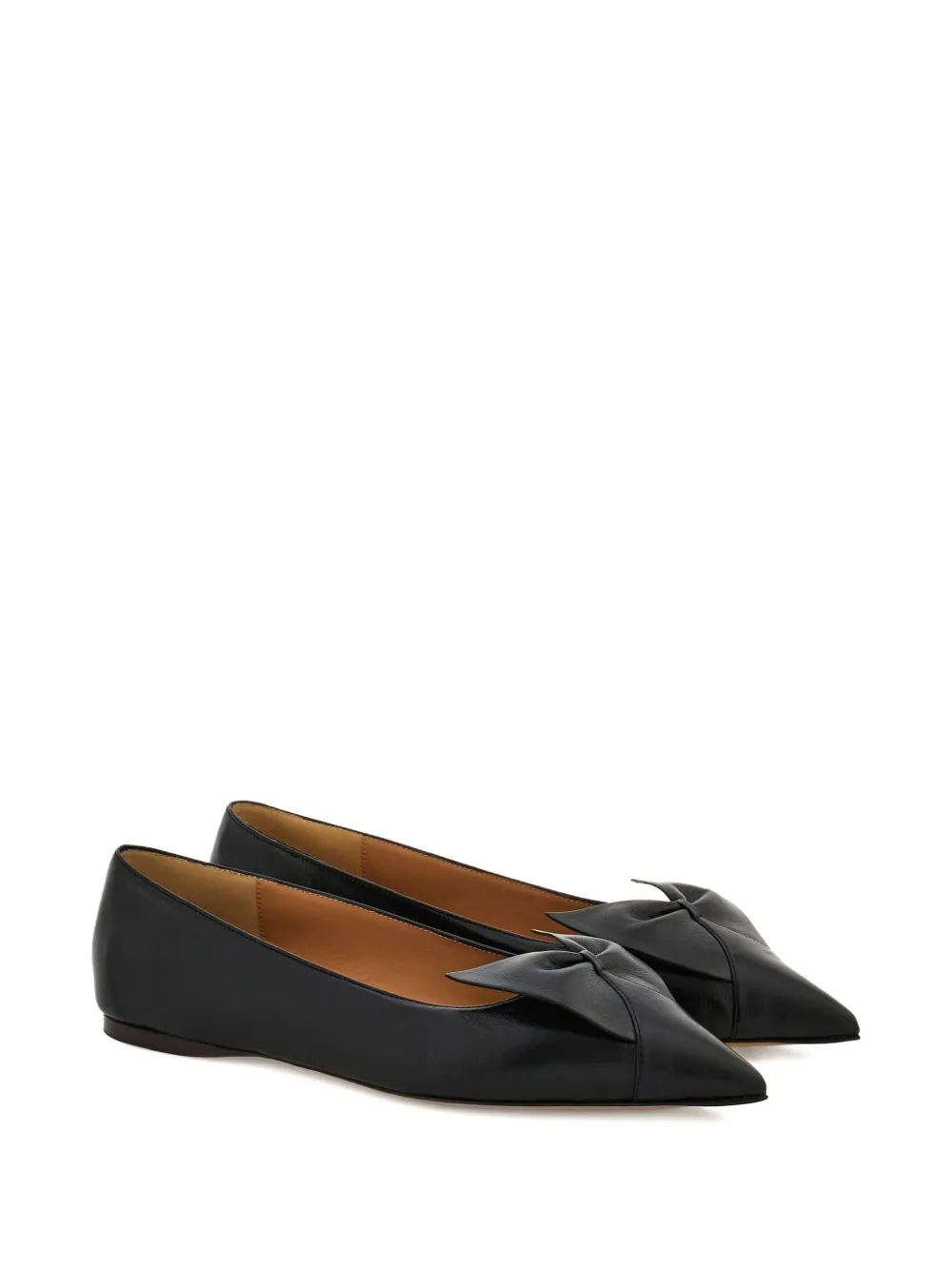 Ferragamo Bow leren ballerina's - Zwart
