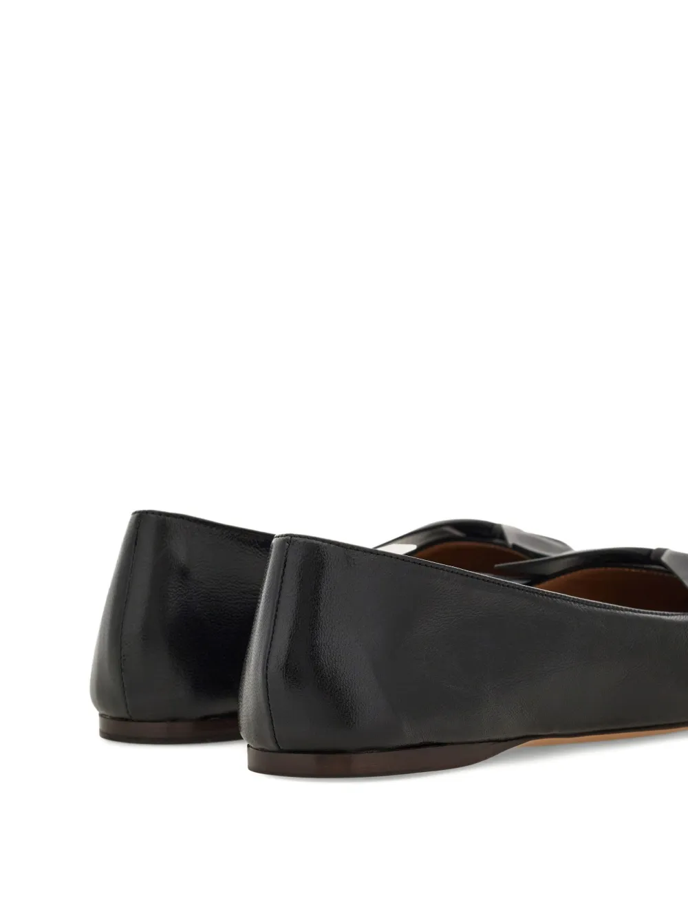 Ferragamo Bow leather ballerina shoes Black