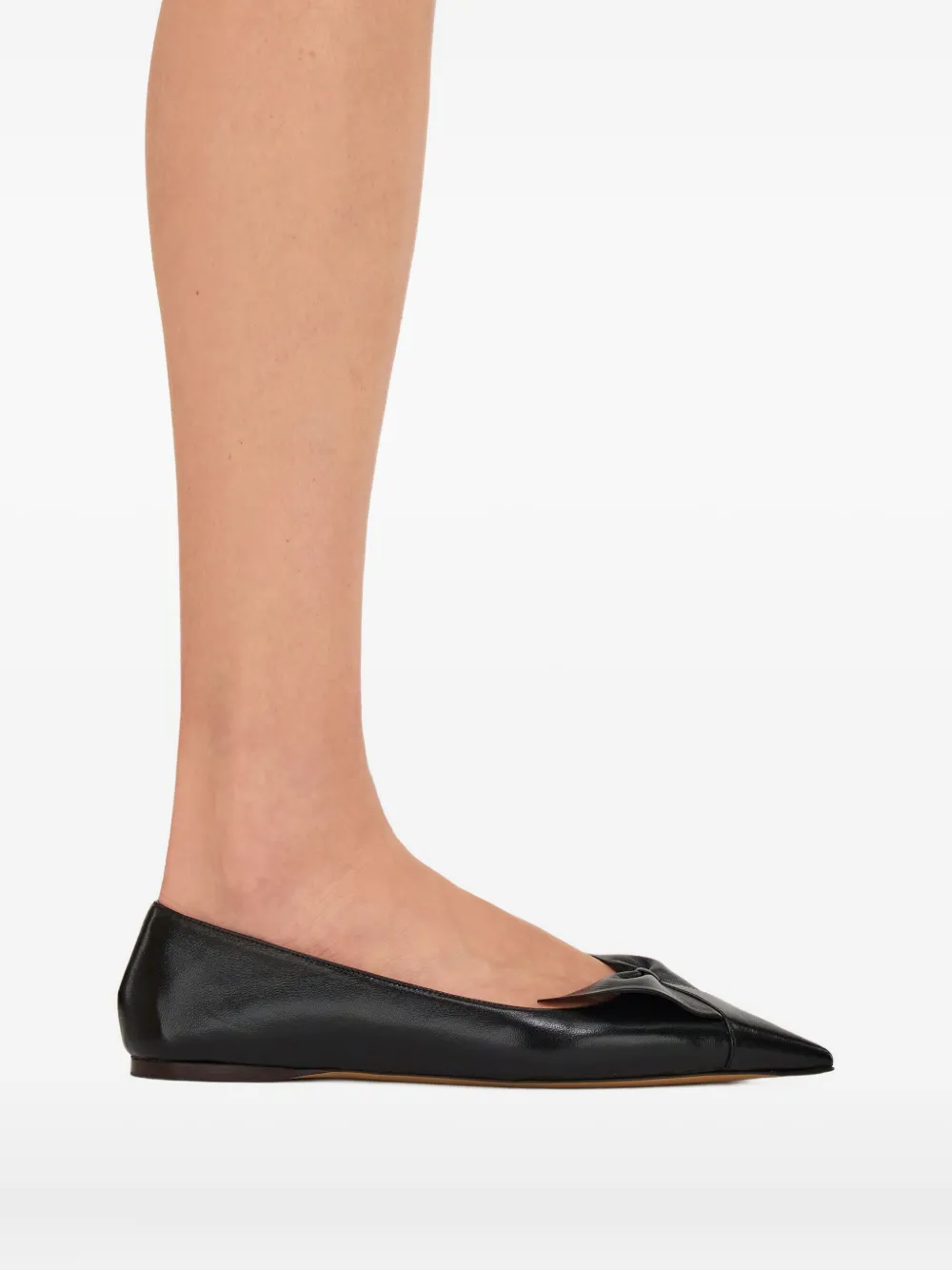 Ferragamo Bow leather ballerina shoes Black