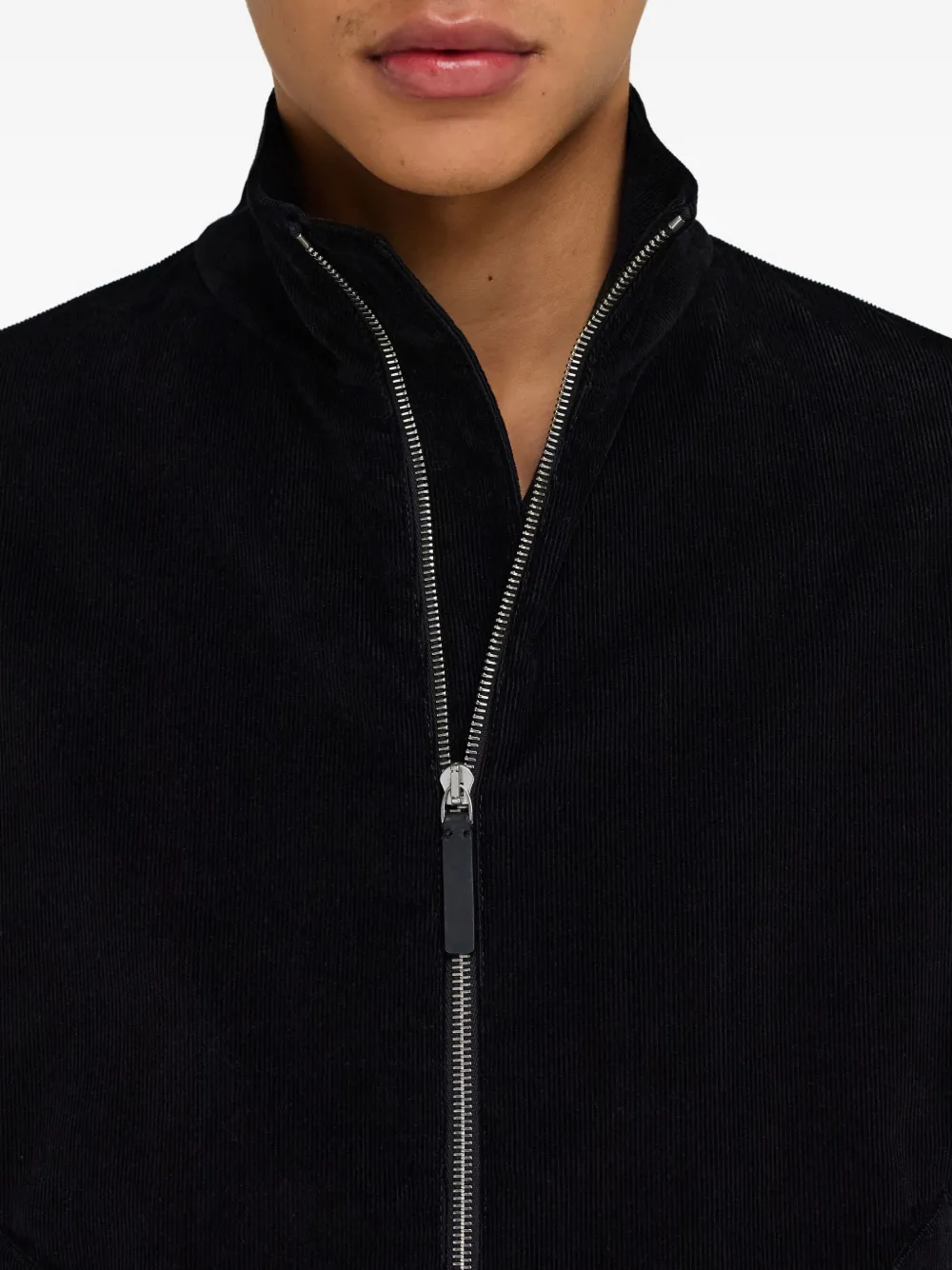Ferragamo Ribfluwelen jack Zwart