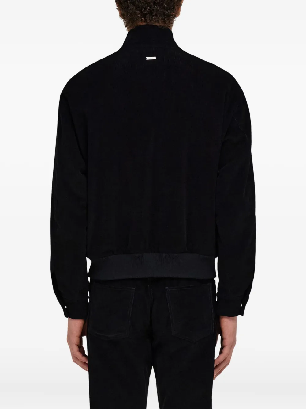 Ferragamo Ribfluwelen jack Zwart