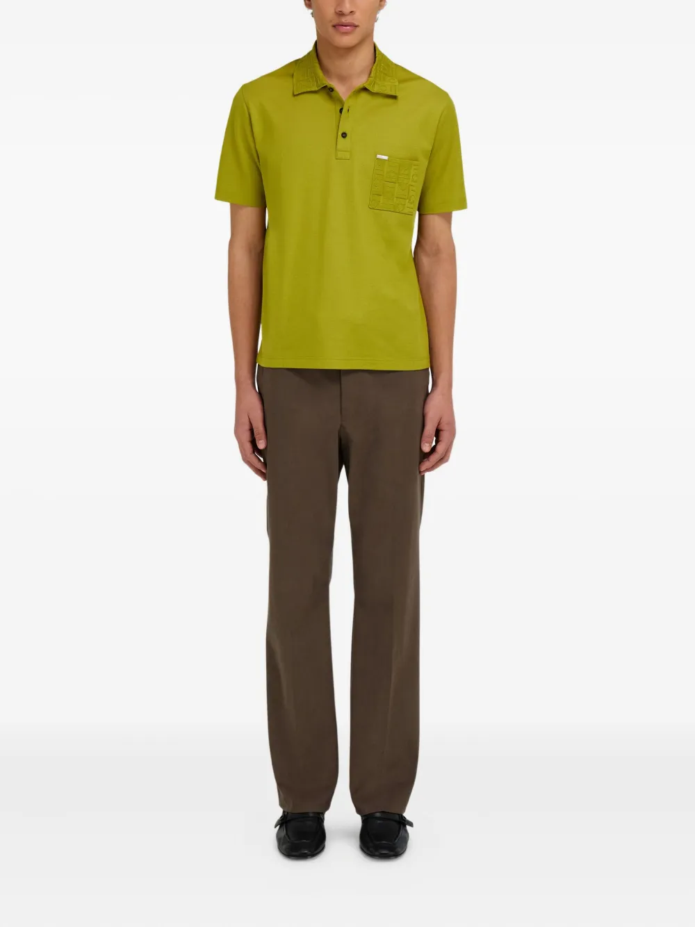 Ferragamo Poloshirt met Gancini-jacquard - Groen