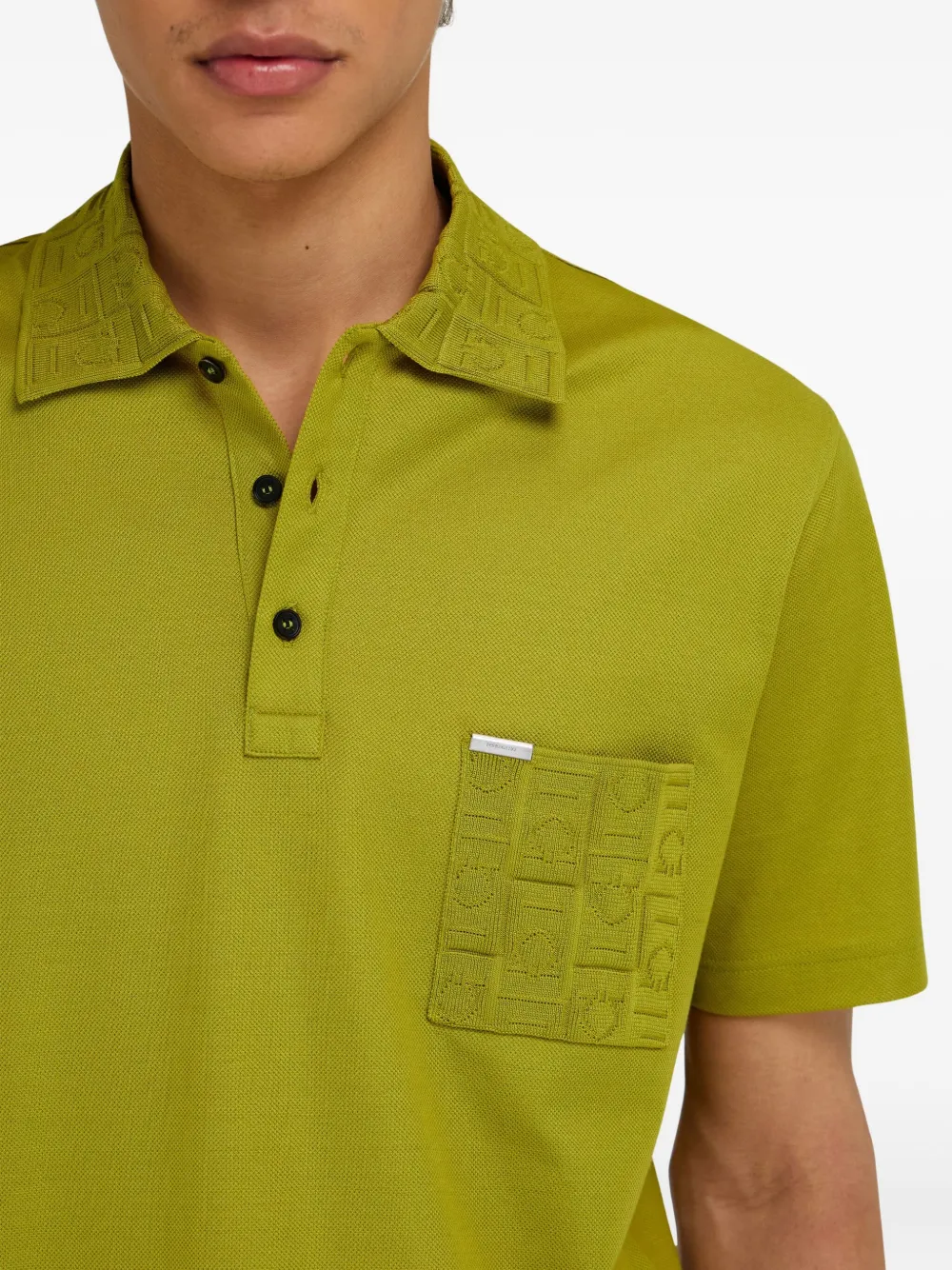 Ferragamo Poloshirt met Gancini-jacquard Groen