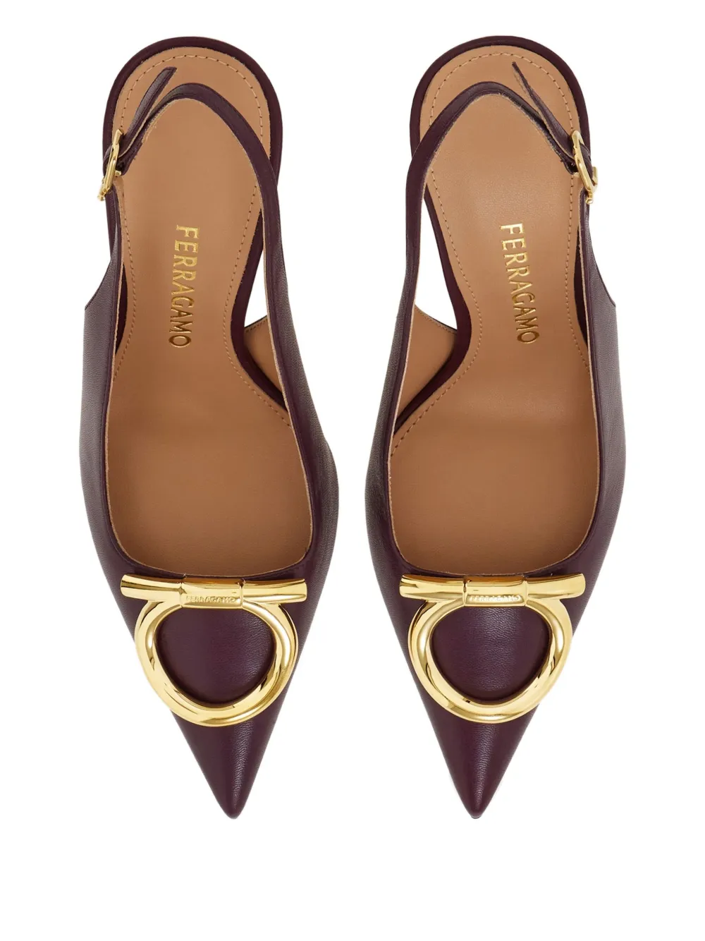 Ferragamo 95mm Gancini leather pumps Red