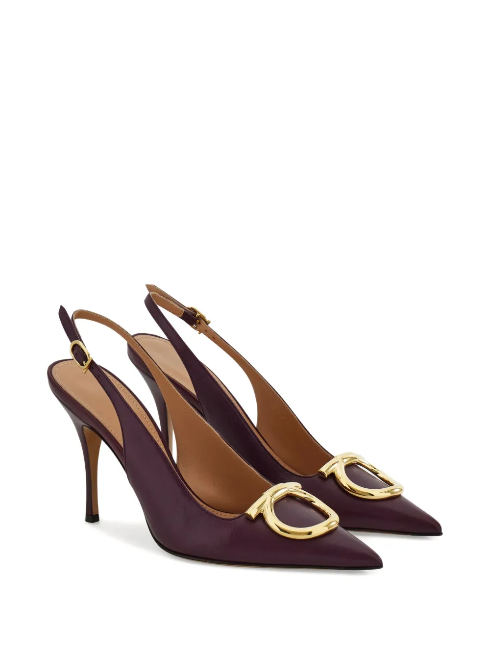 Ferragamo 95mm Gancini leather pumps Red