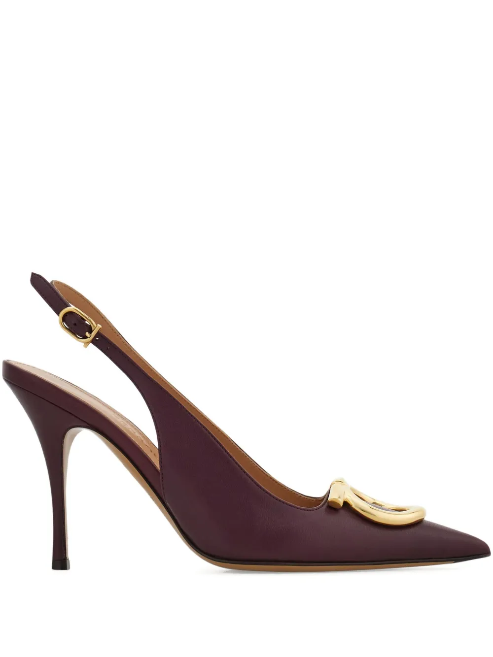 Ferragamo 95mm Gancini leather pumps Red