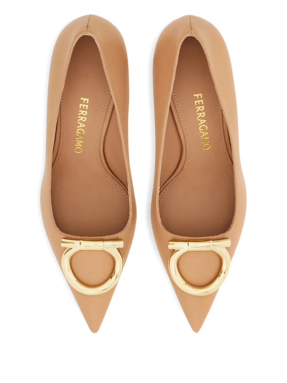 Ferragamo buckle-detail pointed-toe pumps Neutrals