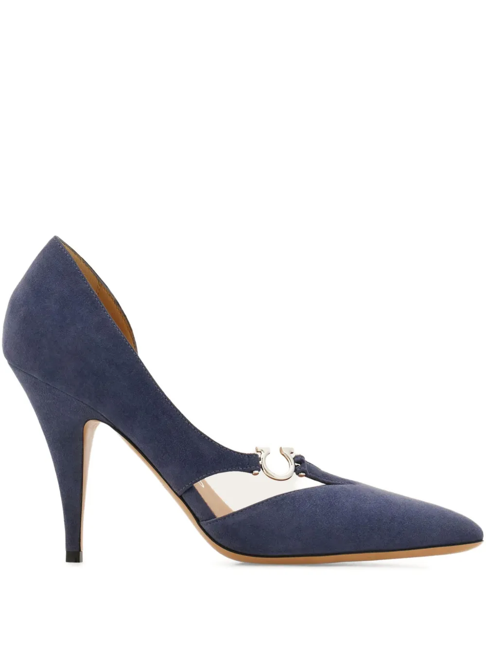 Ferragamo 95mm Gancini leather pumps Blue