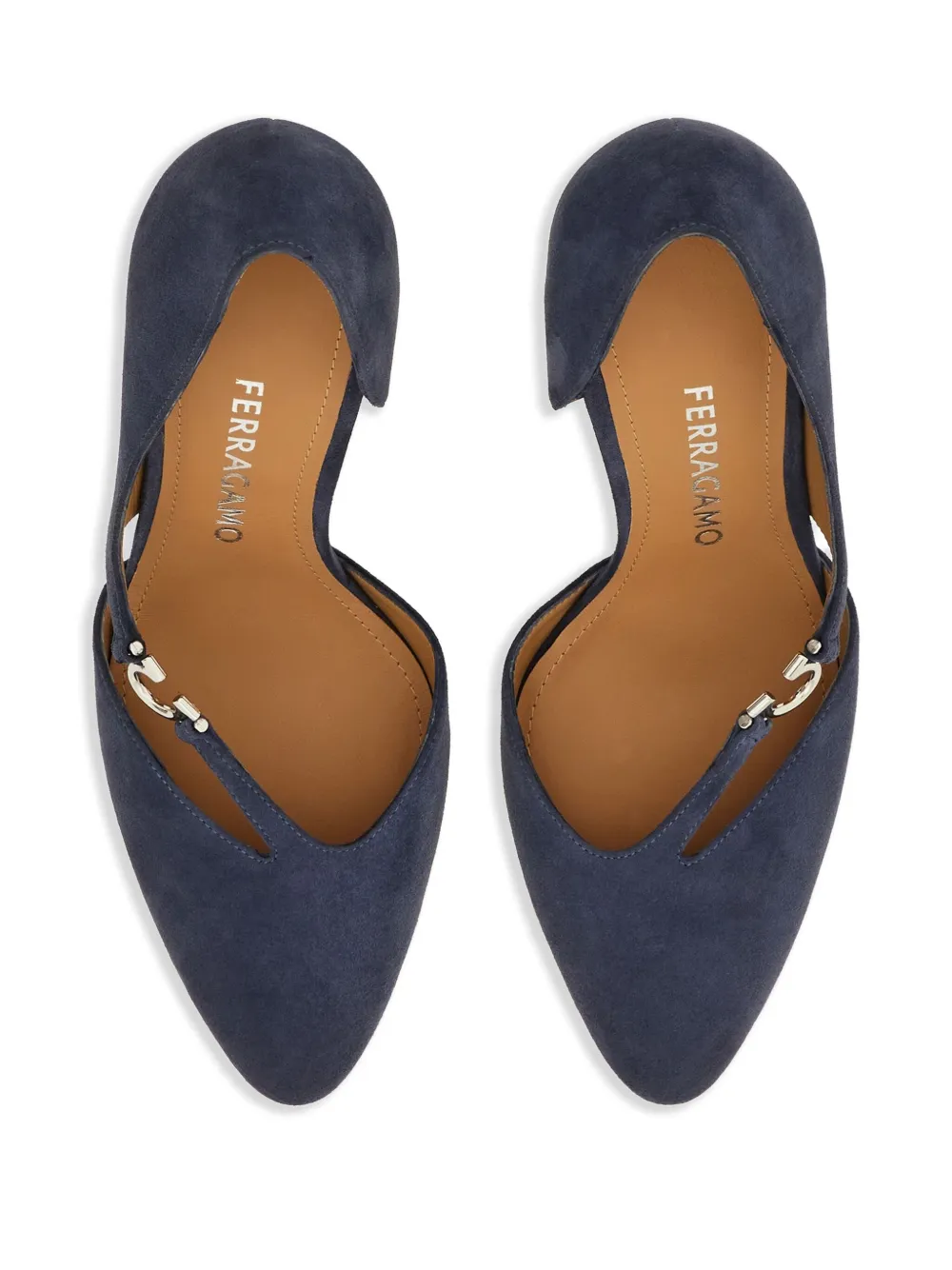 Ferragamo 95mm Gancini leather pumps Blue