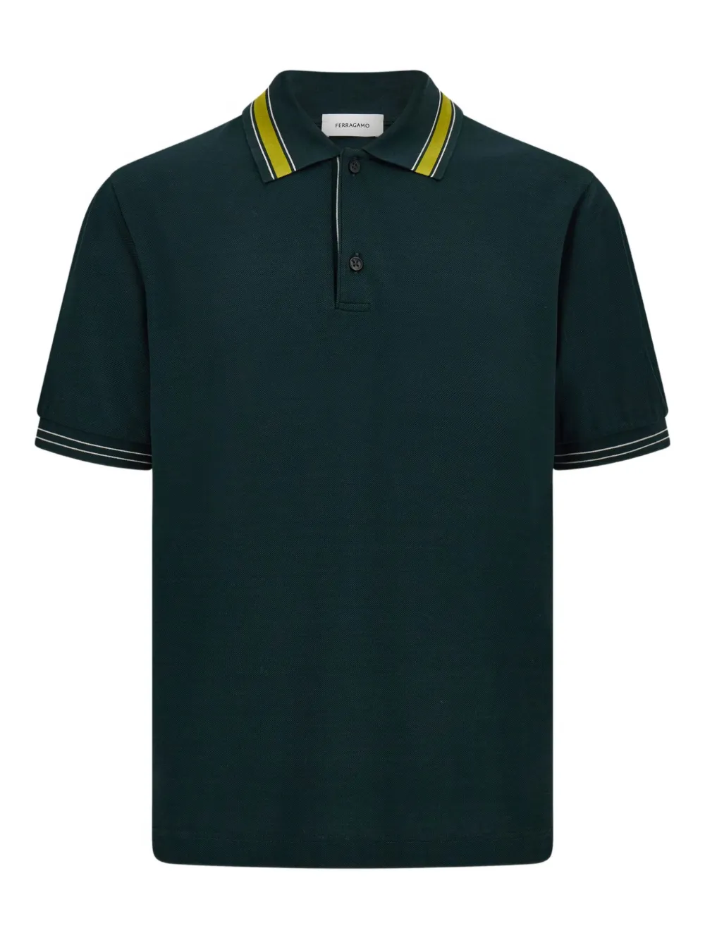 striped-collar polo shirt