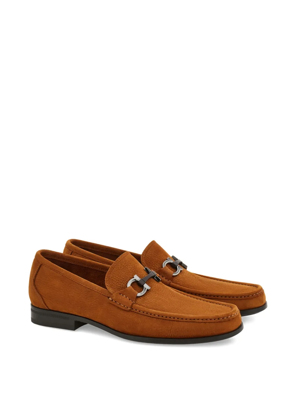 Ferragamo Gancini-buckle loafers Brown
