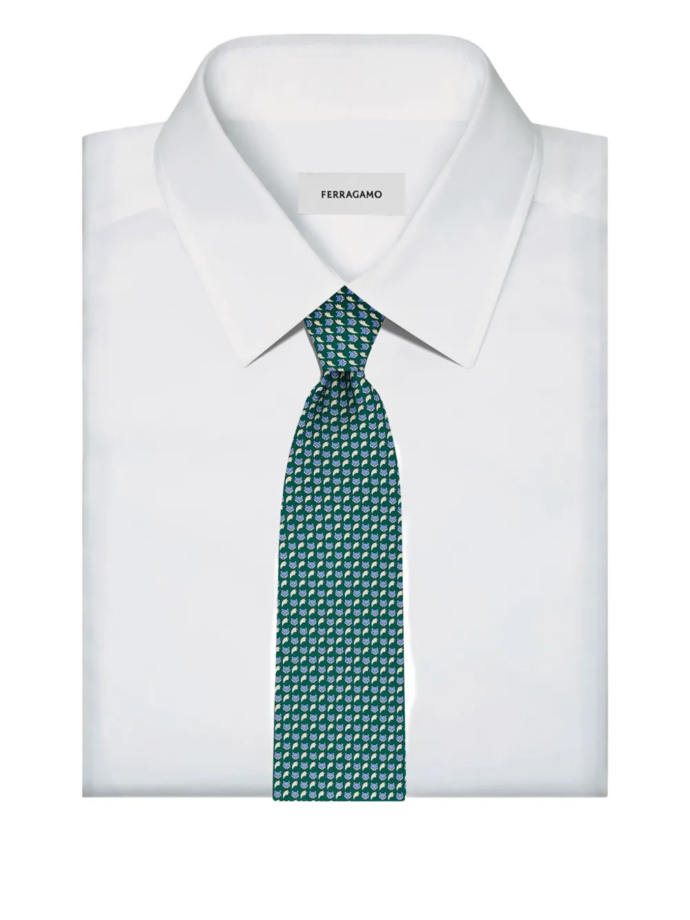 Ferragamo Zijden stropdas Green
