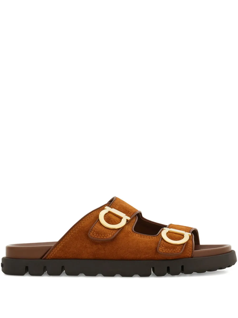 Ferragamo two-strap flat sandals | Brown | Image 1