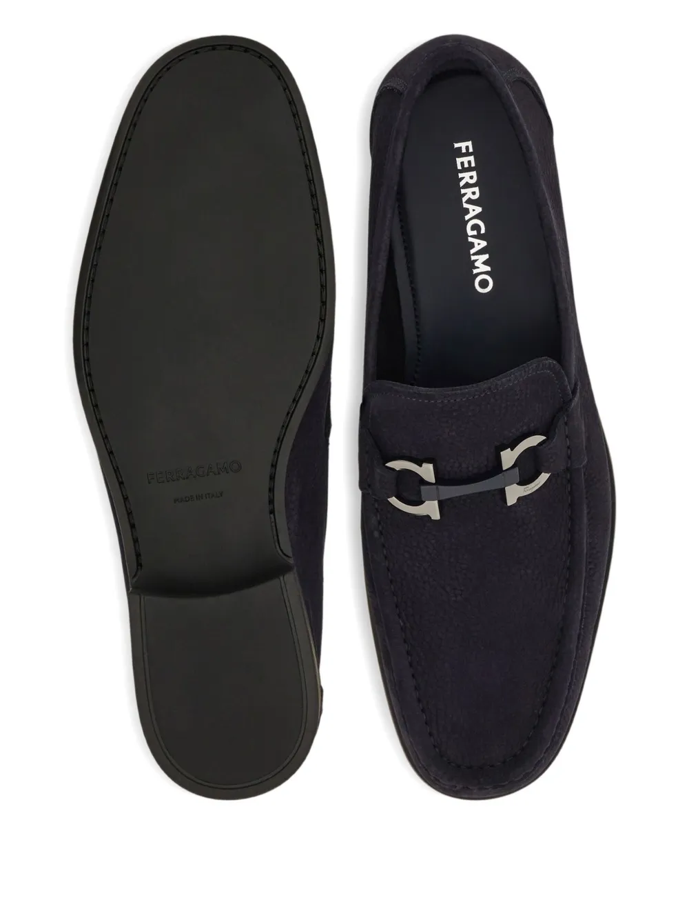 Ferragamo Gancini-buckle loafers Blue