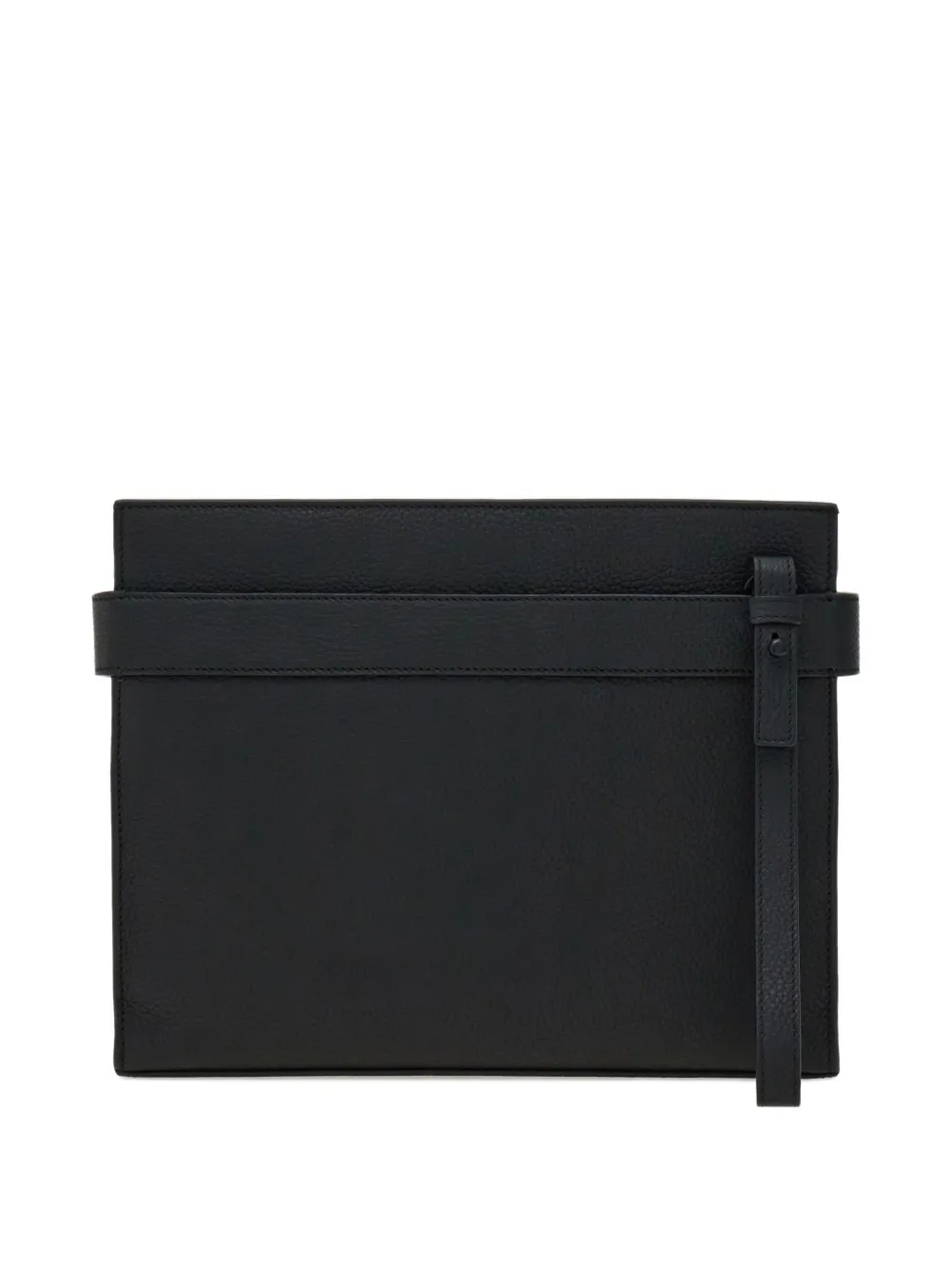 FERRAGAMO GANCINI-BUCKLE LEATHER CLUTCH BAG