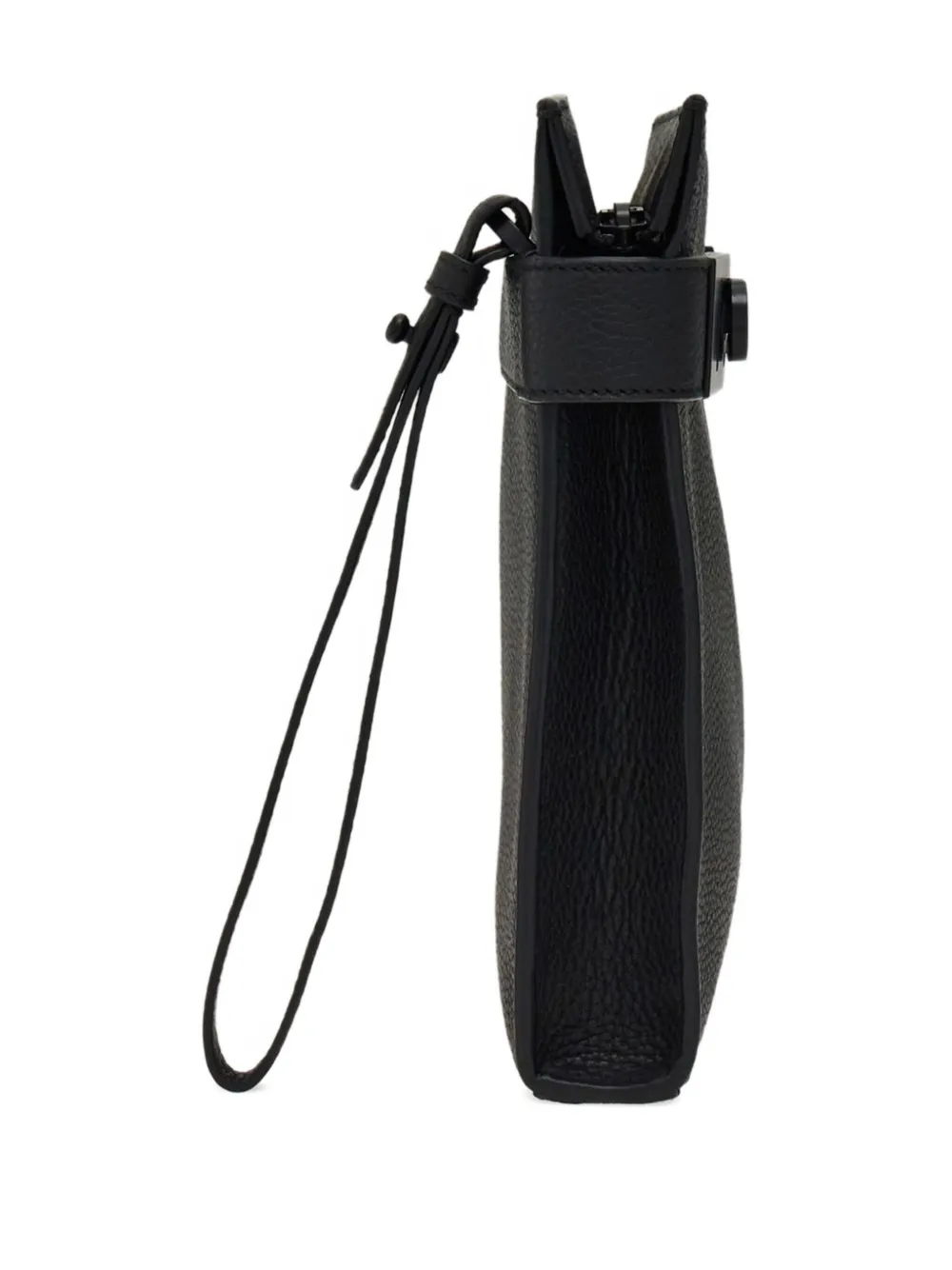 FERRAGAMO GANCINI-BUCKLE LEATHER CLUTCH BAG