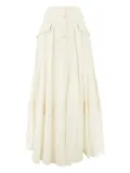 Alberta Ferretti pleated midi skirt - Neutrals