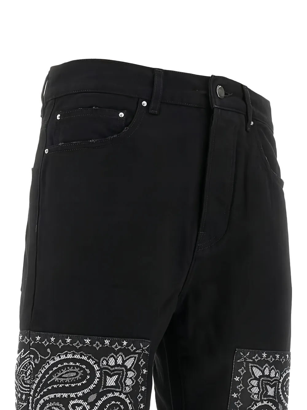 AMIRI Jeans met bandana-jacquard Zwart
