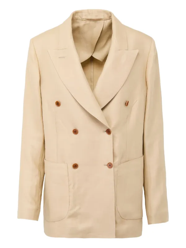 Giuliva Heritage Cettina Double-breasted Blazer in Neutrals