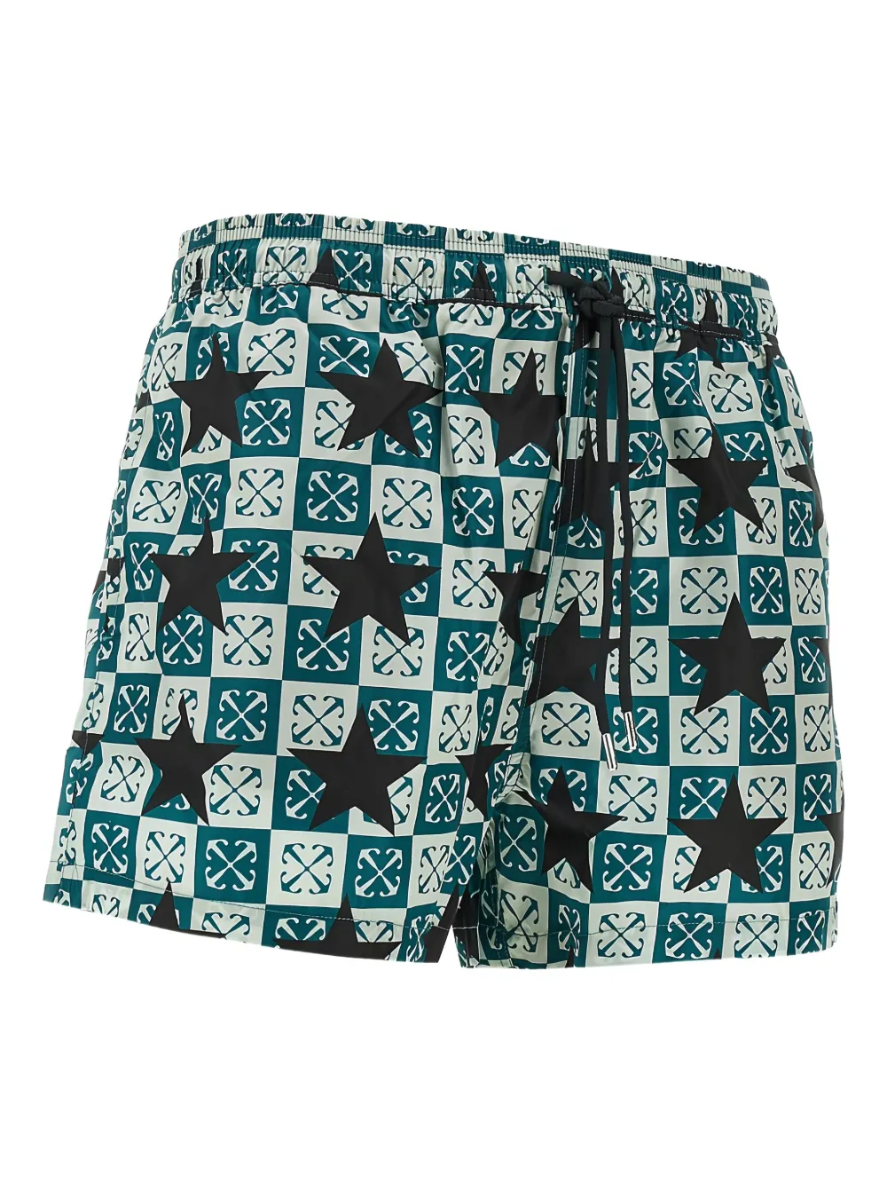 Off-White Zwembroek met Arrow Stars-print Groen