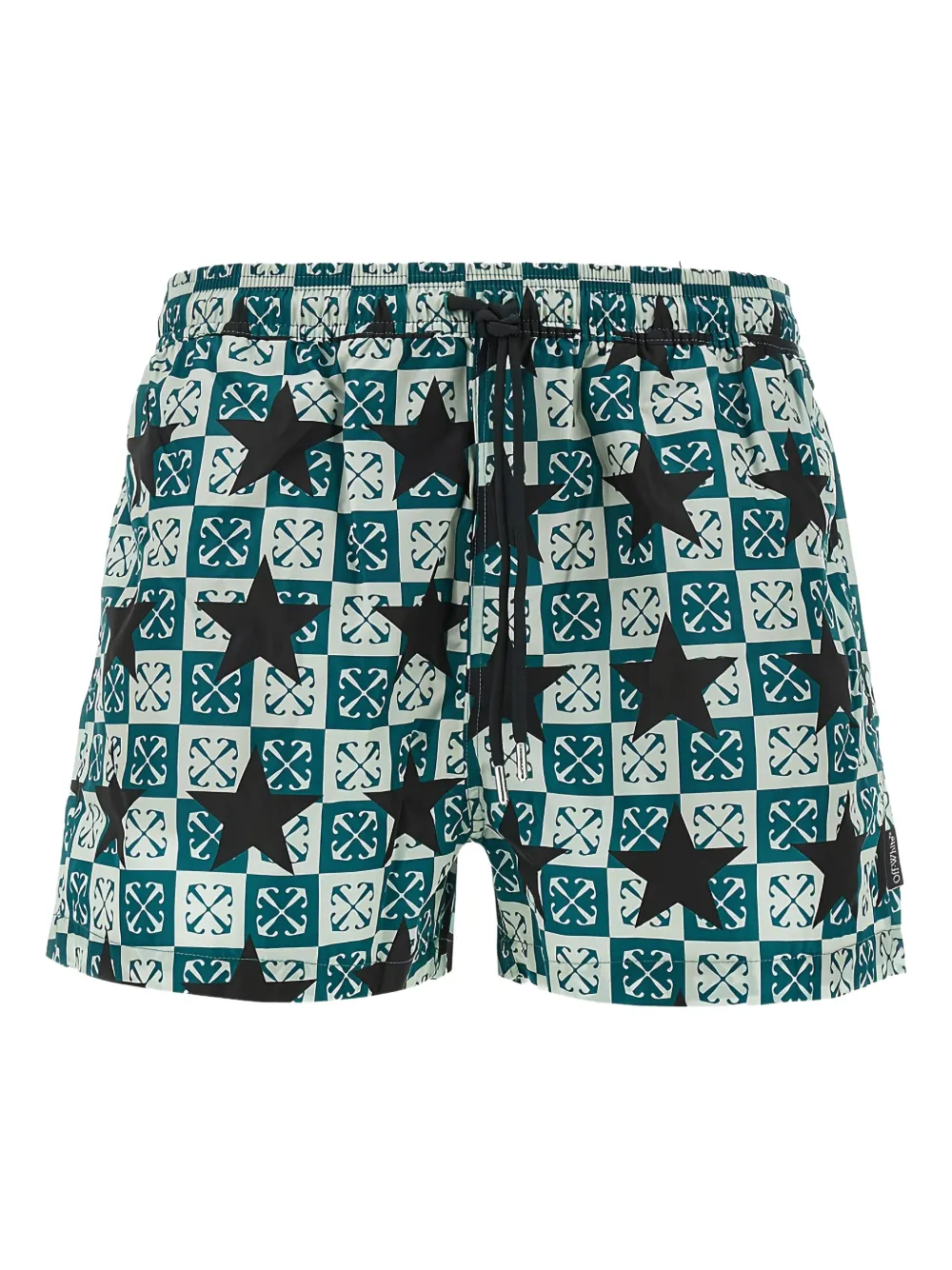 Off-White スタープリント トランクス水着 - グリーン Off-White スタープリント トランクス水着 - グリーン