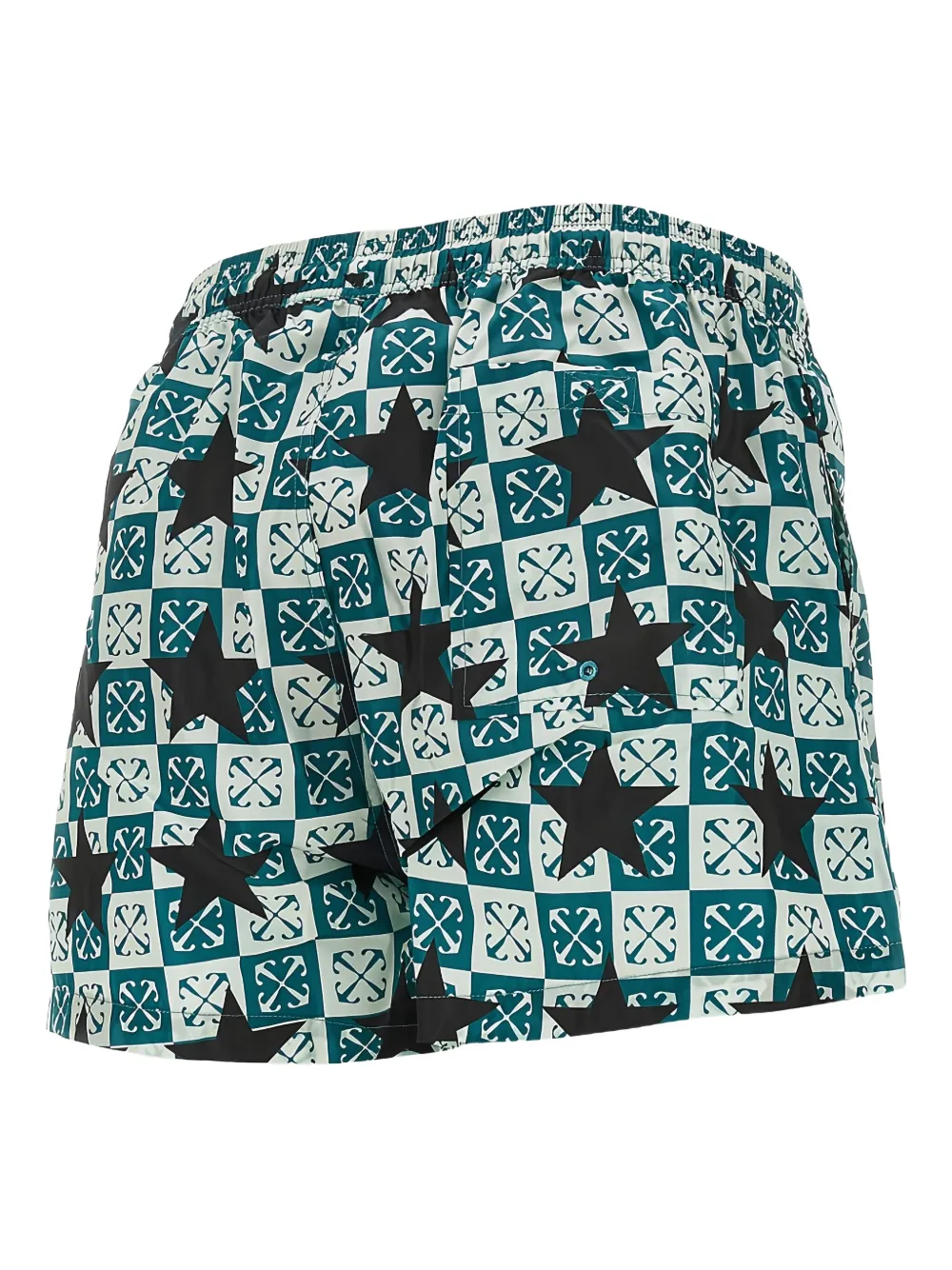 Off-White Zwembroek met Arrow Stars-print Groen