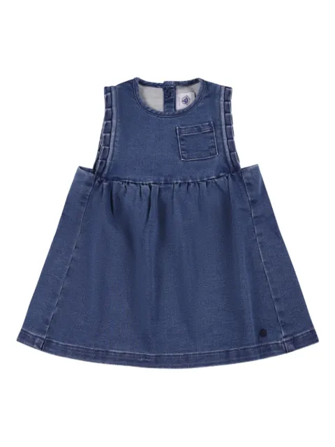 Petit Bateau فستان جينز بدون أكمام