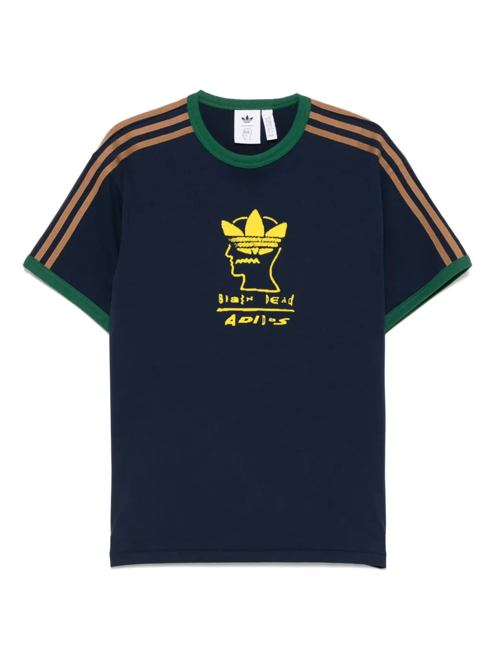 adidas x Brain Dead flocked-logo T-shirt | Blue | Image 1