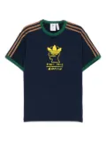 adidas x Brain Dead flocked-logo T-shirt - Blue
