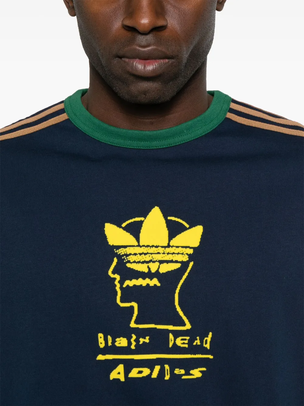 adidas x Brain Dead T-shirt met logo-reliëf Blauw