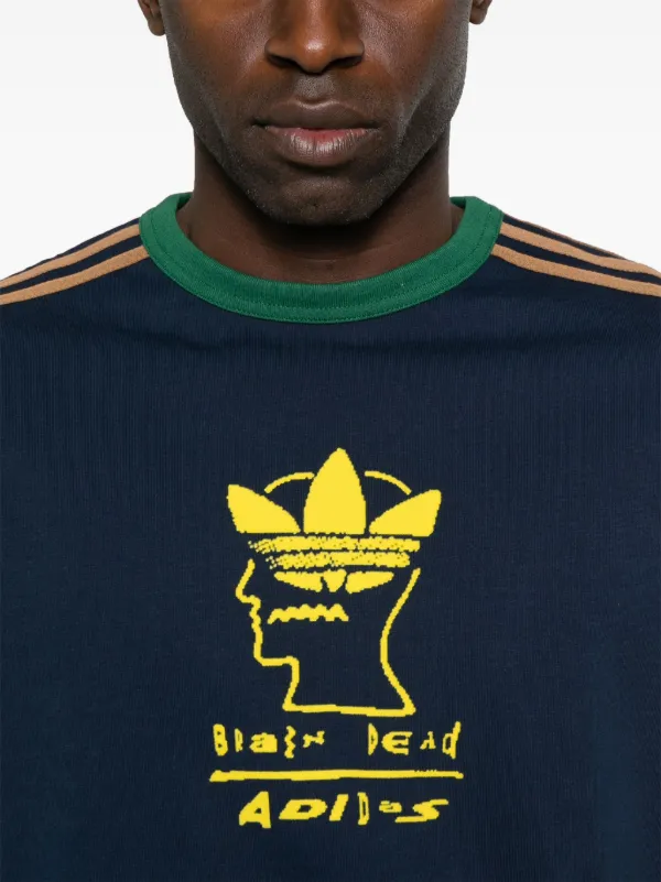 Adidas x Brain Dead フロックロゴ Tシャツ | ブルー | FARFETCH JP