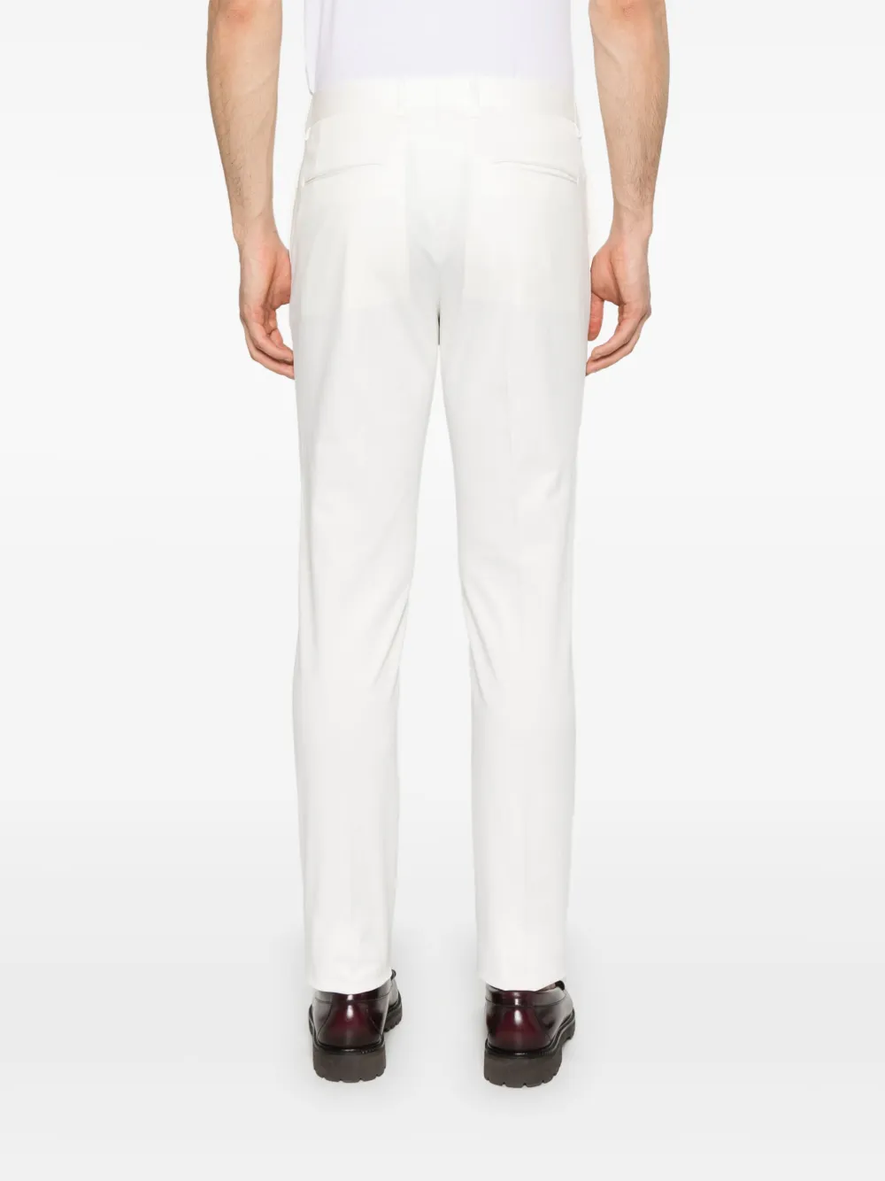 Shop Tagliatore Tapered Trousers In White