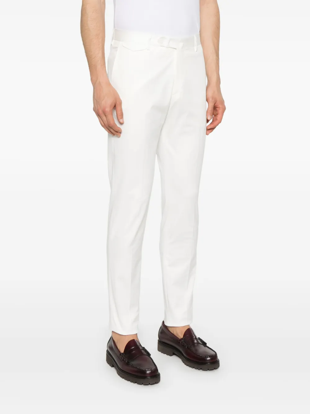 Shop Tagliatore Tapered Trousers In White