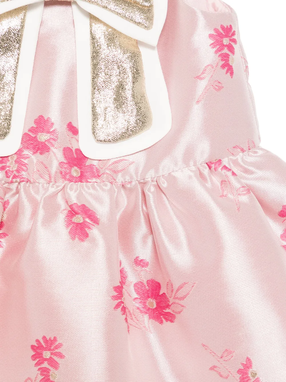 Hucklebones London Guilded shiftjurk met strik en broekje Roze