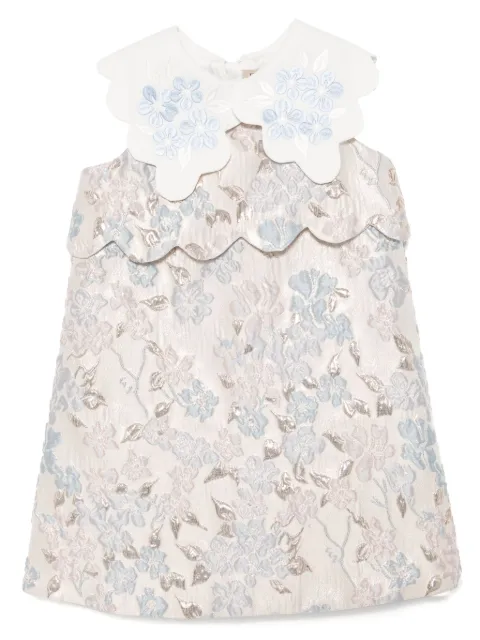 Hucklebones London vestido recto con diseño festoneado
