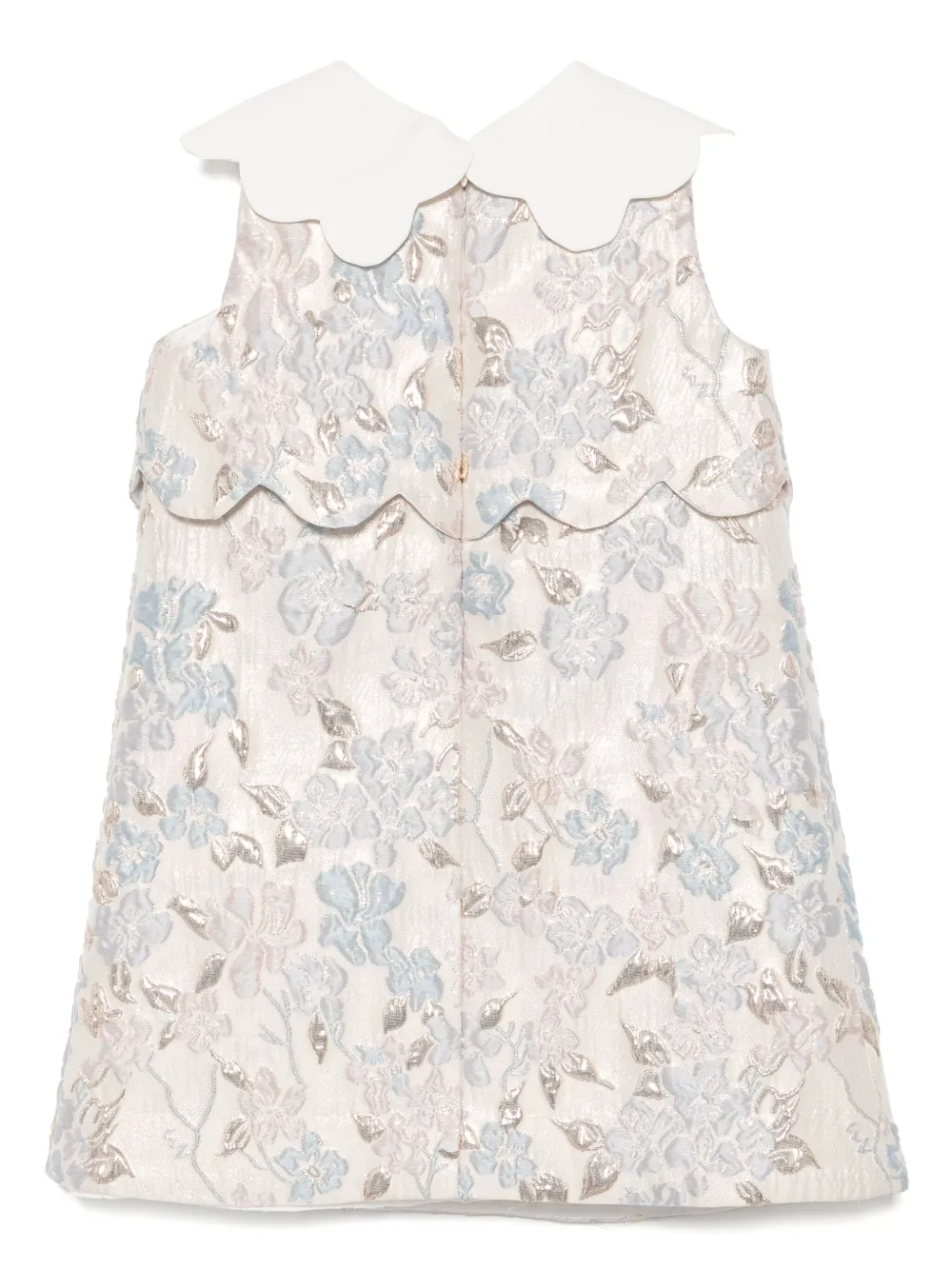 Shop Hucklebones London Scalloped Shift Dress In Neutrals