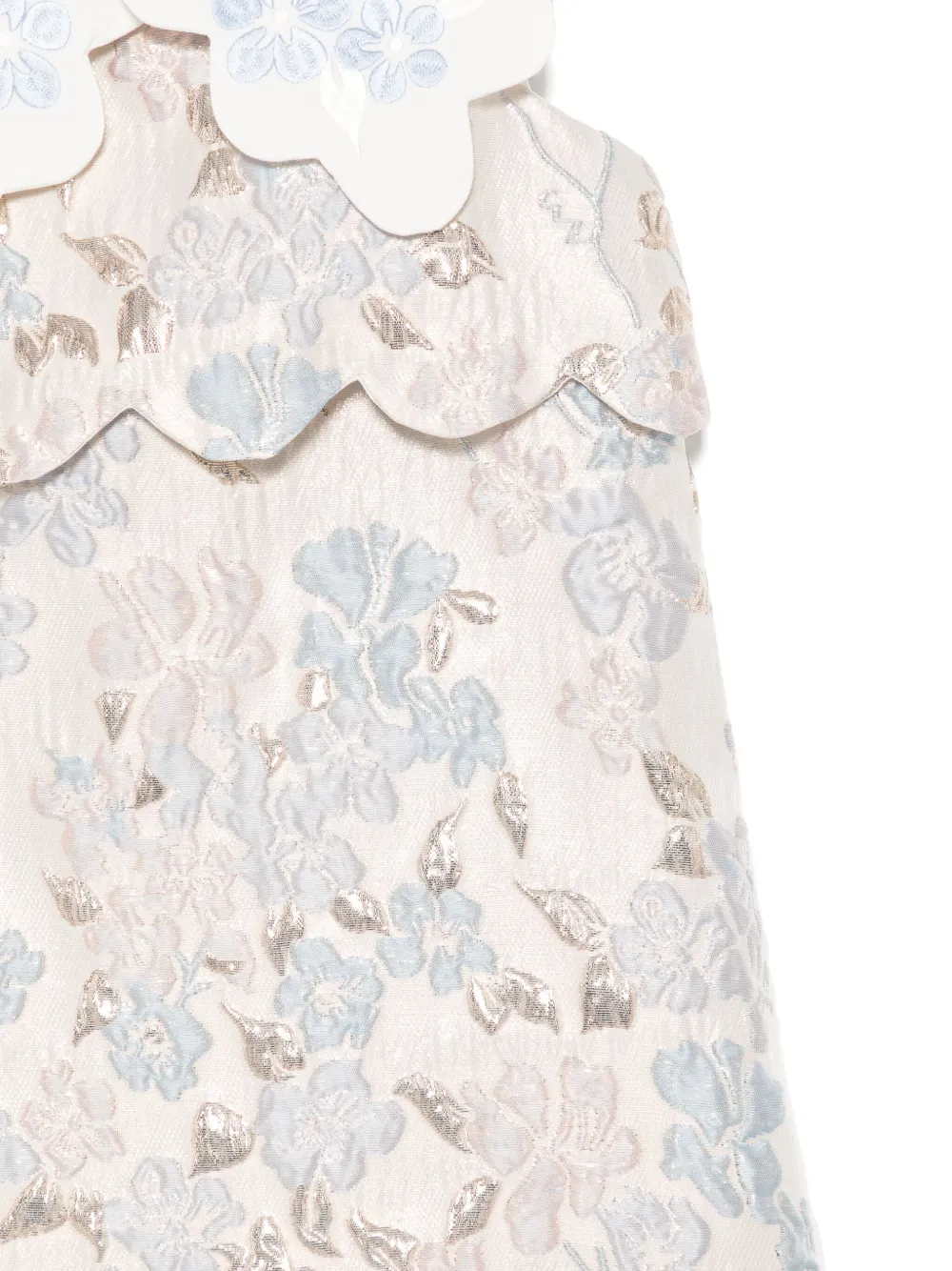 Shop Hucklebones London Scalloped Shift Dress In Neutrals