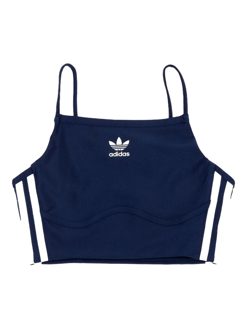 Adidas Originals 3-stripes Bra Top In Blue