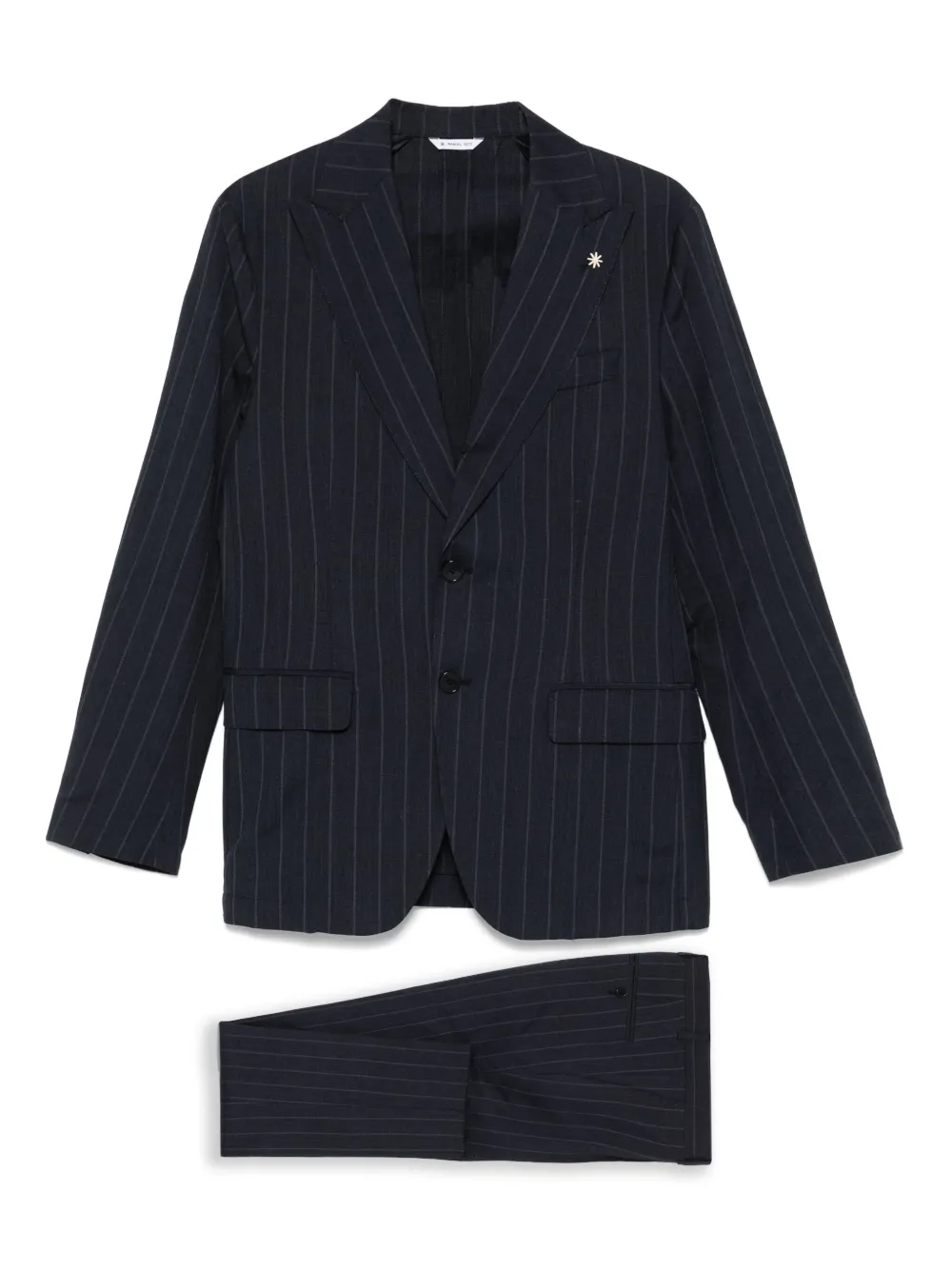 Manuel Ritz tailleur rayé | bleu | Image 1