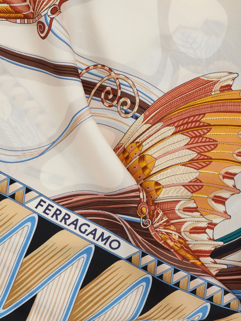 Ferragamo Sjaal met bloemenprint Beige