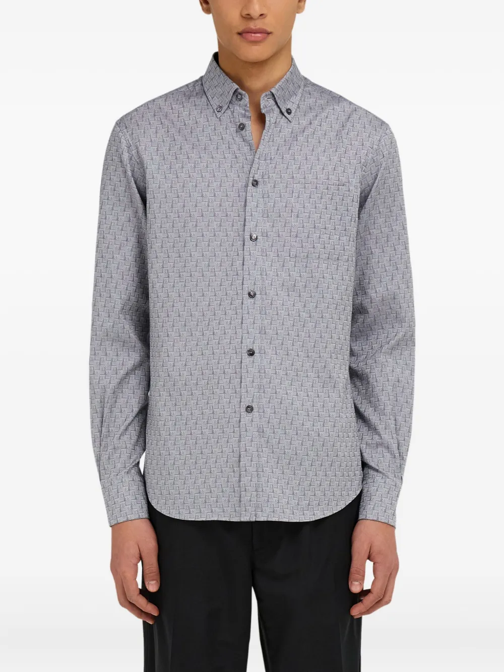 Ferragamo Shirt met monogram Grijs