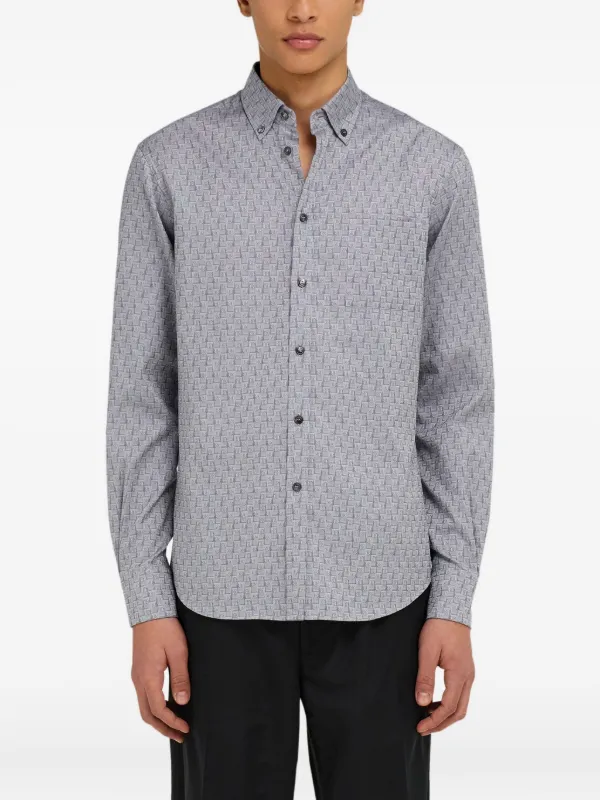 Ferragamo Monogram Men Shirt - Grey Ferragamo Monogram Men Shirt - Grey