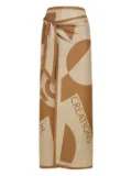 Ferragamo printed wrap beach cover-up - Neutrals
