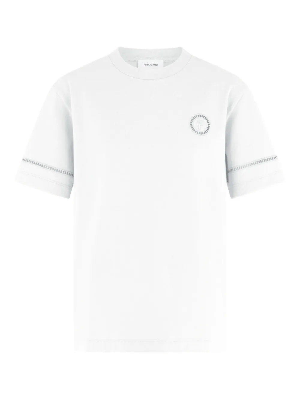 Ferragamo Ajour Sticker T-shirt met korte mouwen Wit