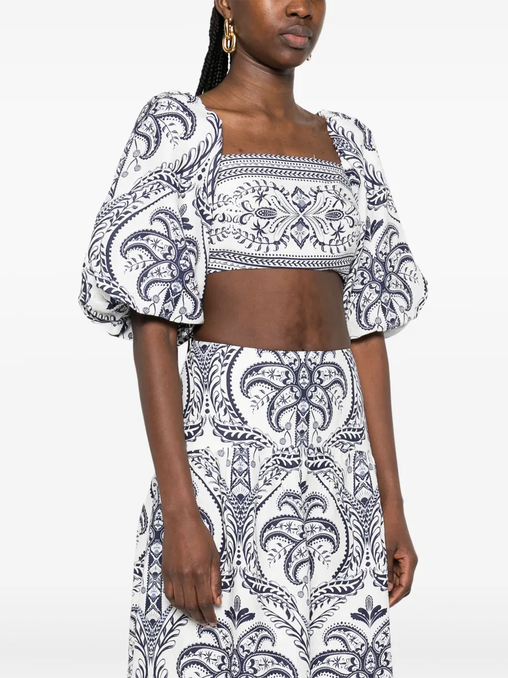  Farm Rio Tropical Cameo Top - White 
