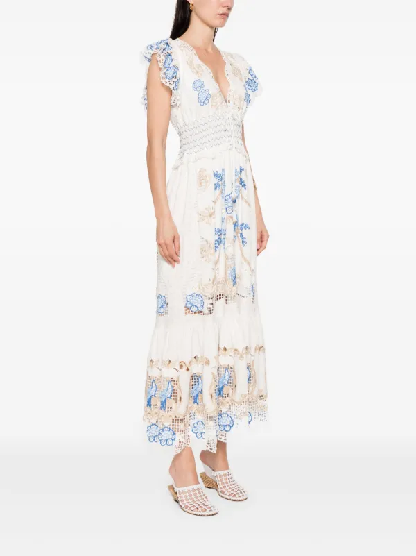 FARM Rio floral-embroidered Maxi Dress | White | FARFETCH FARM Rio floral-embroidered Maxi Dress | White | FARFETCH