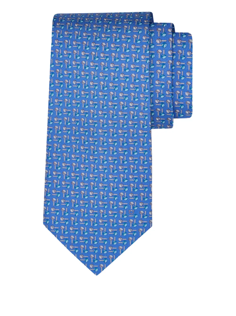 Ferragamo Zijden stropdas met lolly-print Blauw