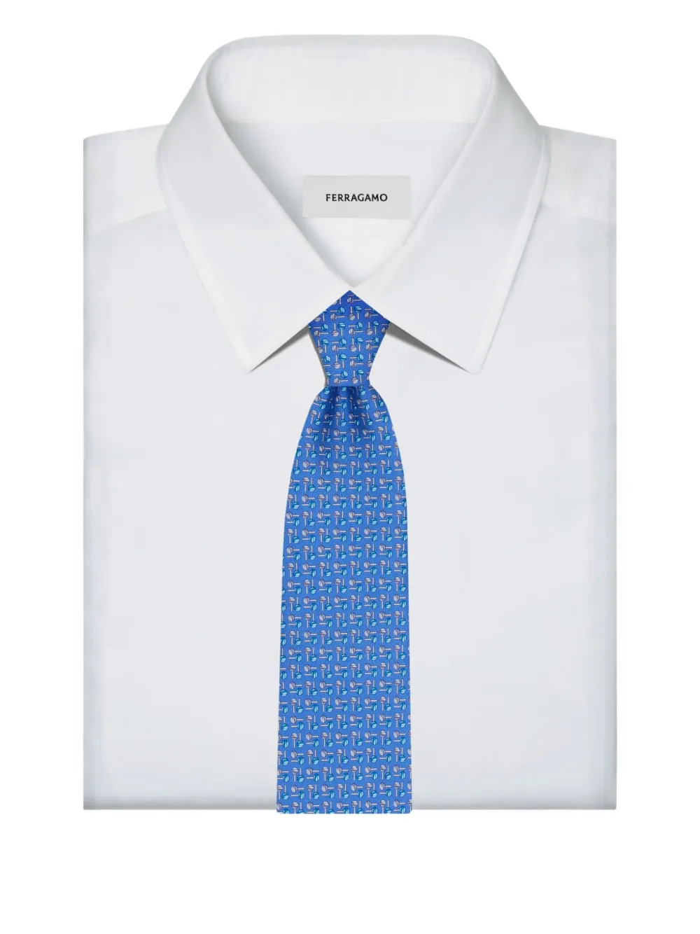 Ferragamo Zijden stropdas met lolly-print Blauw